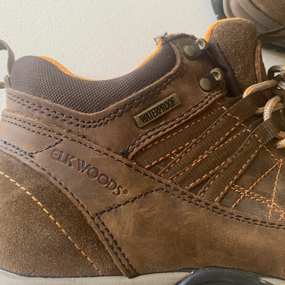 Elk Woods Blaze Men's Hiking Boots 10M Brown Waterproof Leather Trail Shoes NWT